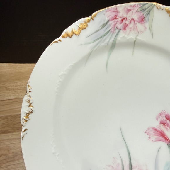 Antique Haviland Limoges CFH GDM France Hand Painted Floral Plate - Picture 2 of 8